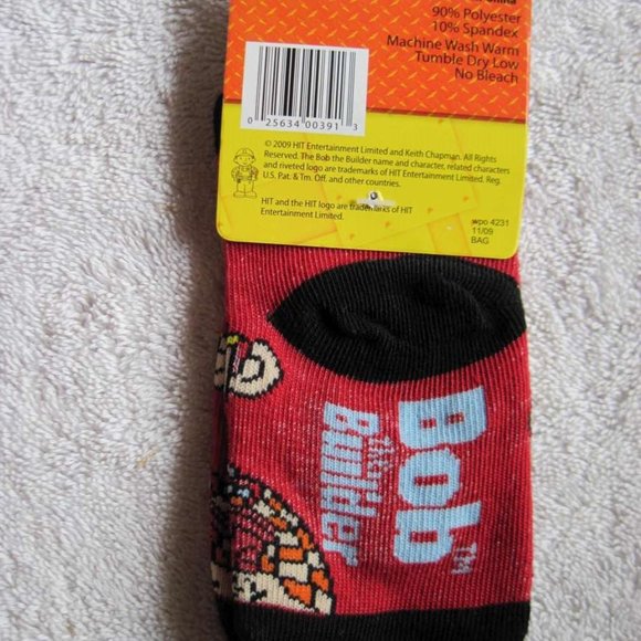 Bob The Builder 1 Pair 6 - 12 - 18 Months Baby Infant Socks Tools Construction - Picture 3 of 16